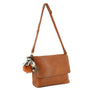 Flora & co Sac Bandoulière Souple Pompon Foulard camel