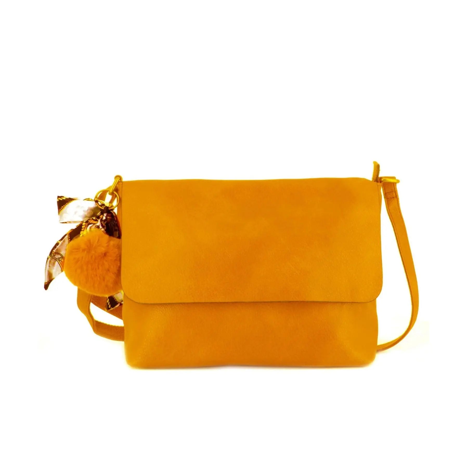 Flora & co Sac Bandoulière Souple Pompon Foulard moutarde