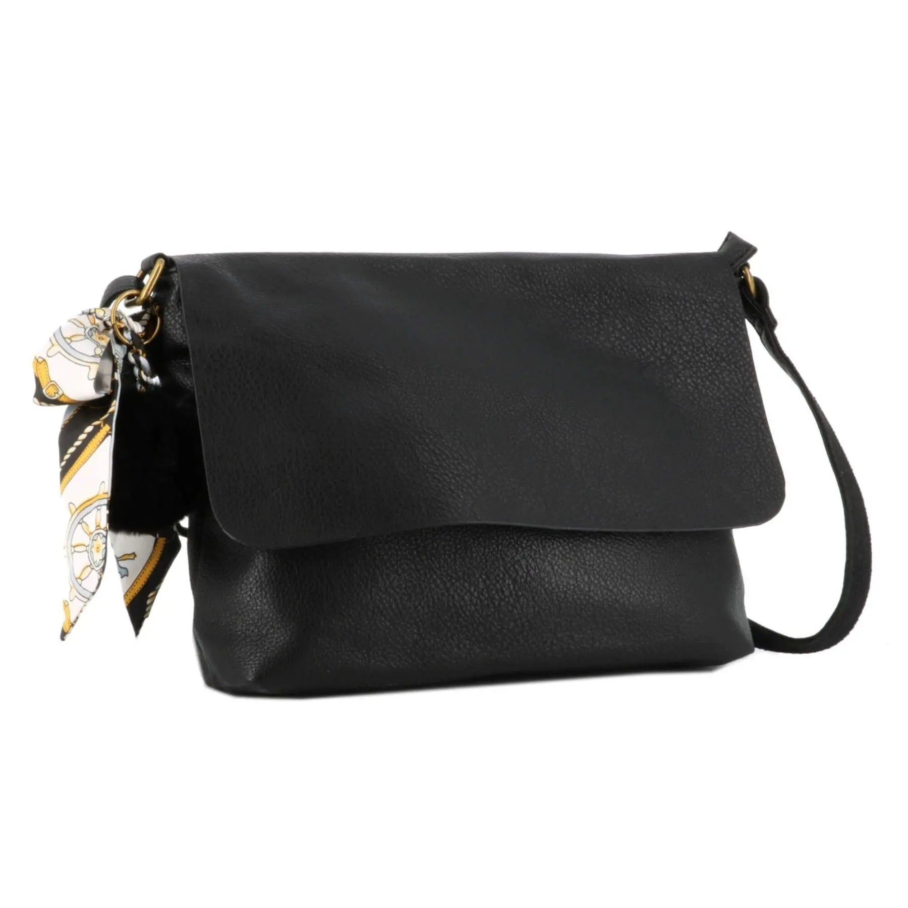 Flora & co Sac Bandoulière Souple Pompon Foulard noir