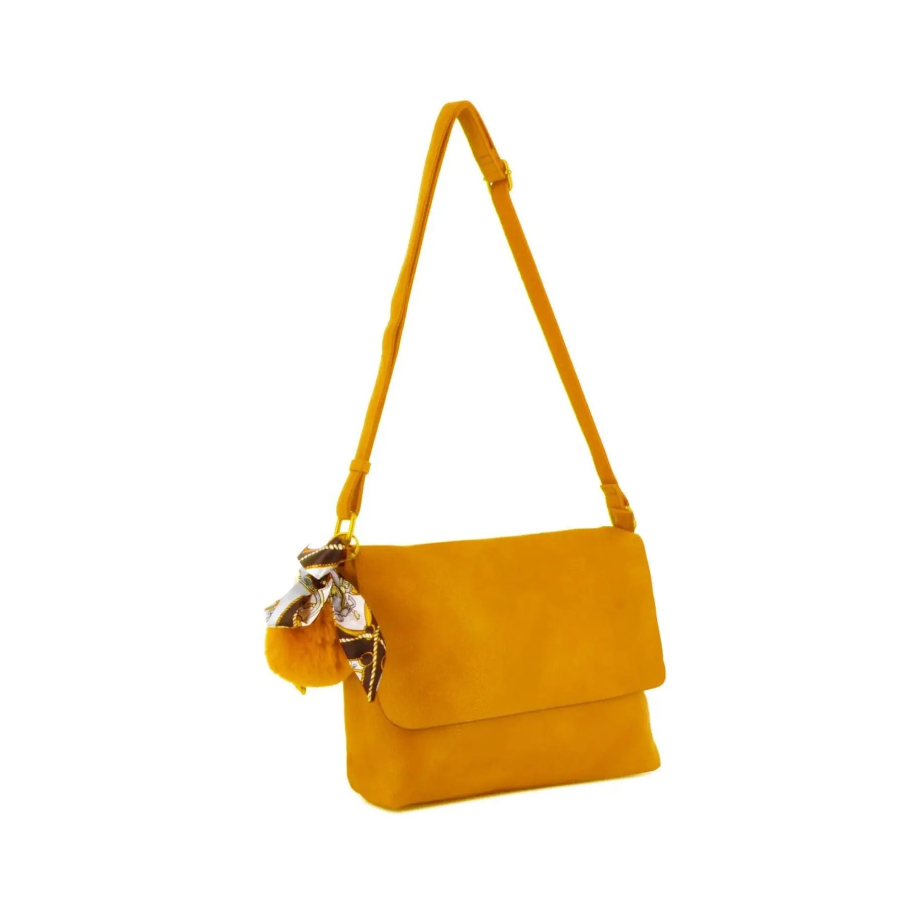 Flora & co Sac Bandoulière Souple Pompon Foulard moutarde