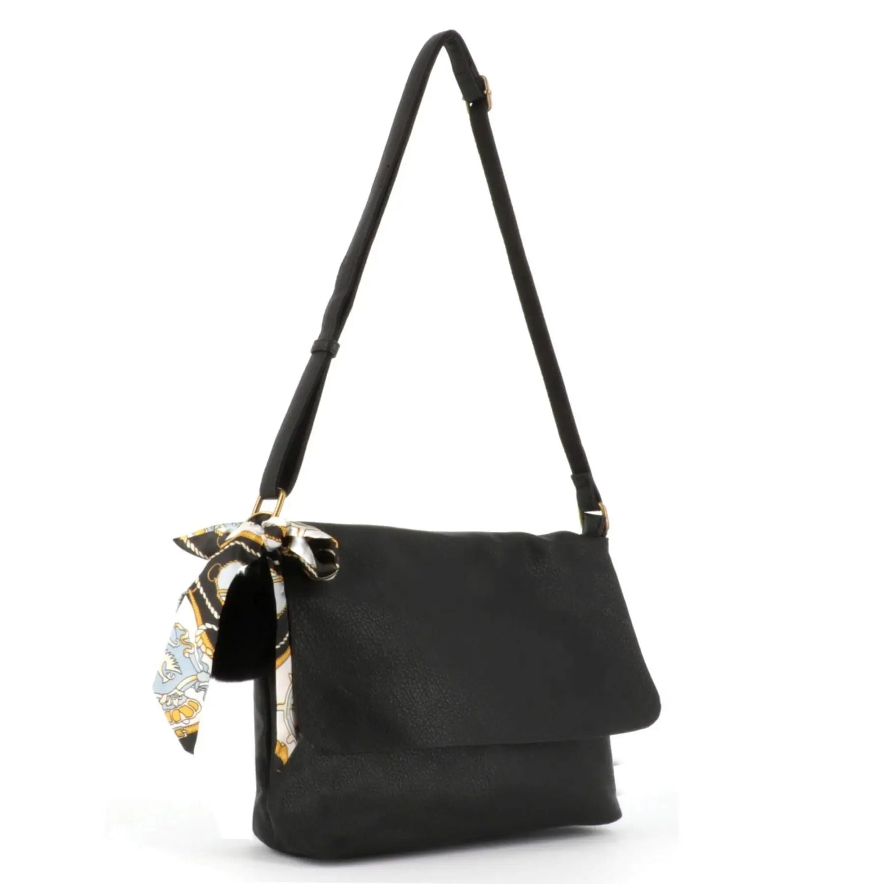 Flora & co Sac Bandoulière Souple Pompon Foulard noir