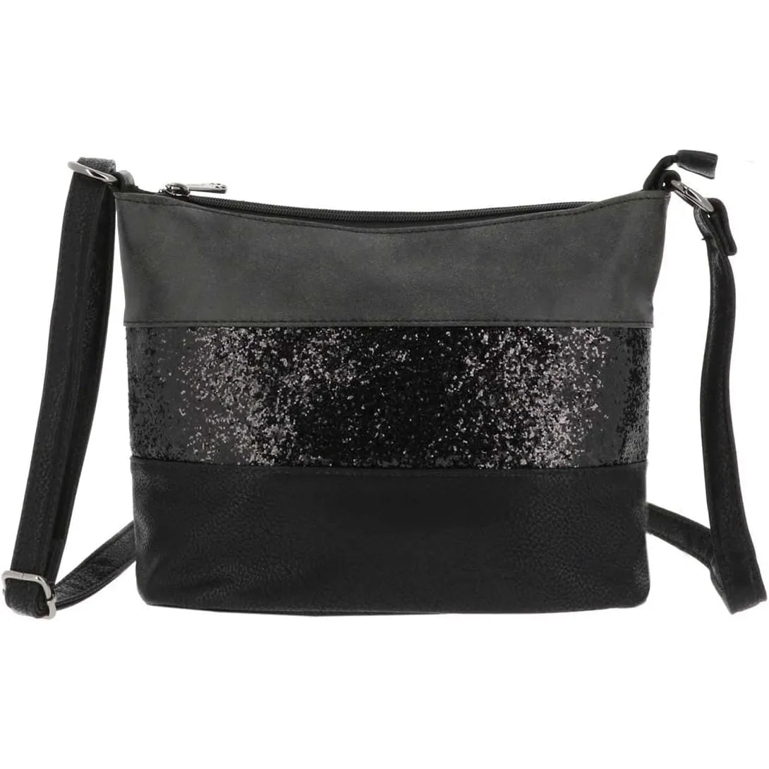 Vue principale du sac bandoulière paillettes femme noir en Synthétique couleur NOIR.