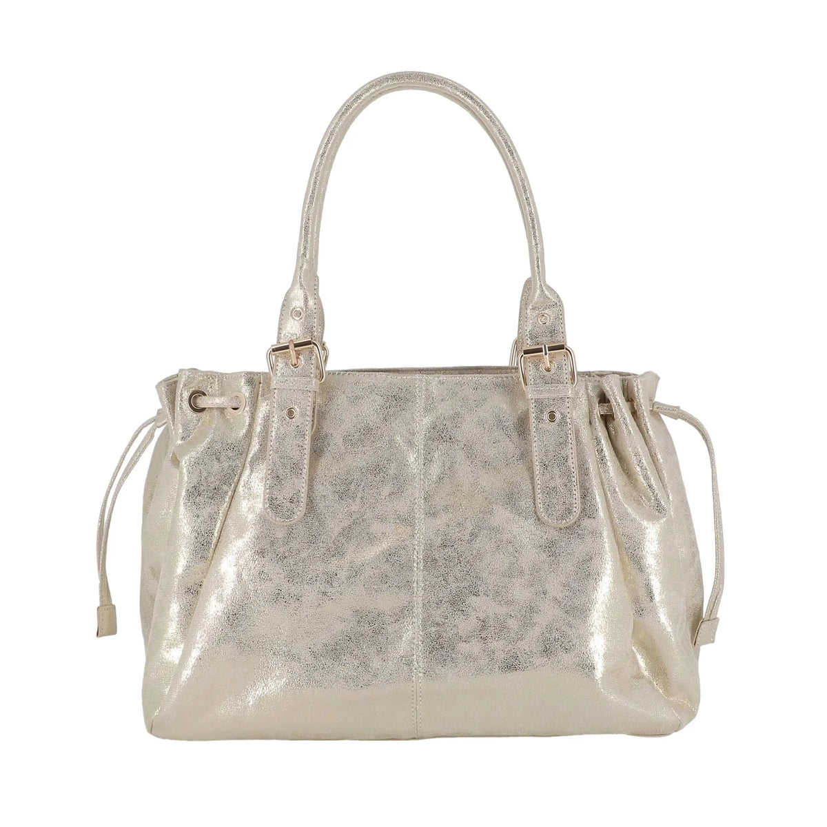 Vue principale du Sac Bowling Femme Suédine Lacet Irisé Doré en Simili cuir couleur DORE.