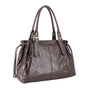 Vue 2 du Sac cabas bowling lacet similicuir lisse Chocolat en Synthetique couleur CHOCOLAT - Detail.
