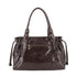 Vue 4 du Sac cabas bowling lacet similicuir lisse Chocolat en Synthetique couleur CHOCOLAT - Detail.