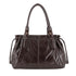 Vue principale du Sac cabas bowling lacet similicuir lisse Chocolat en Synthetique couleur CHOCOLAT.