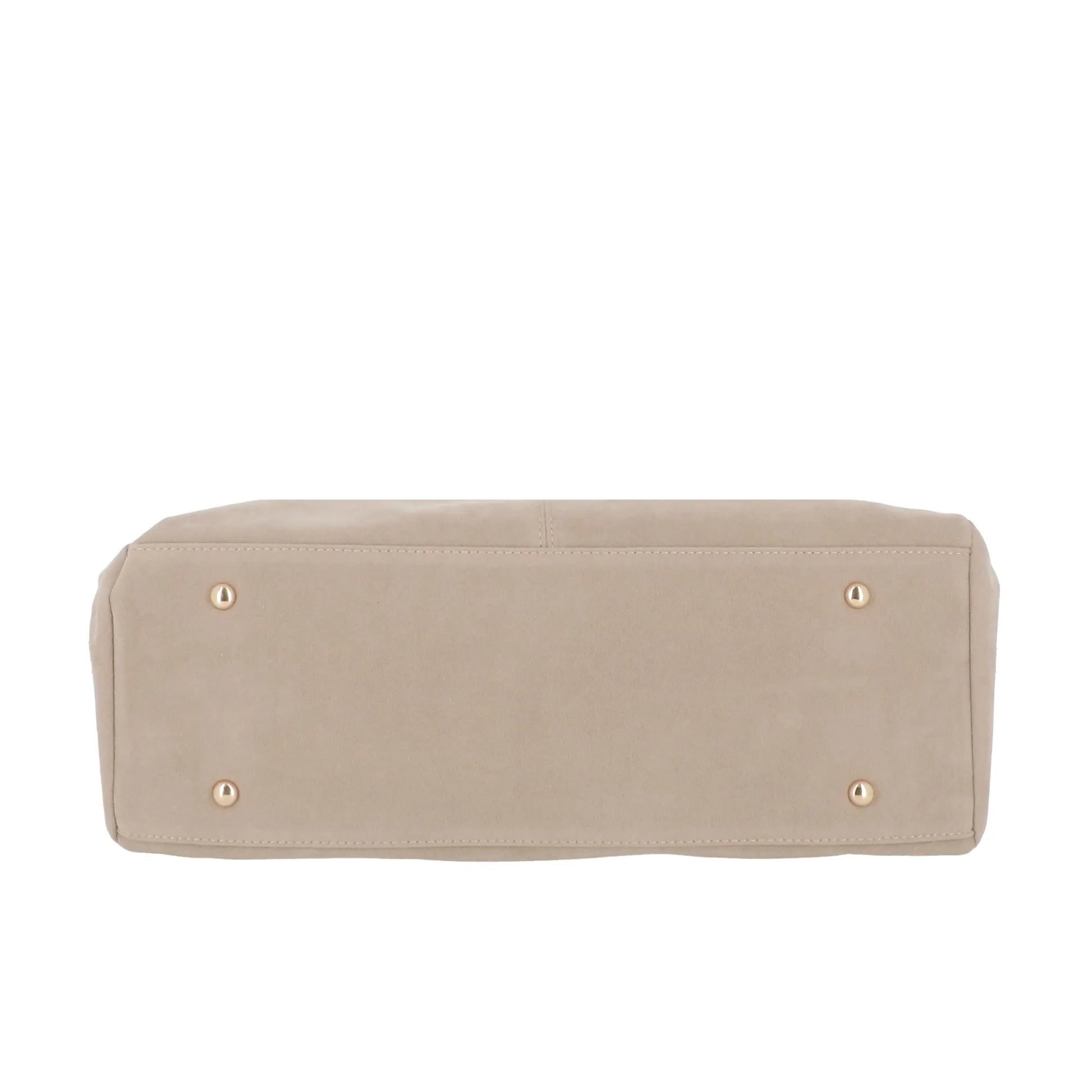 Vue 6 du Sac Cabas Bowling Lacet Suédé Beige en Synthetique couleur BEIGE - Détail.