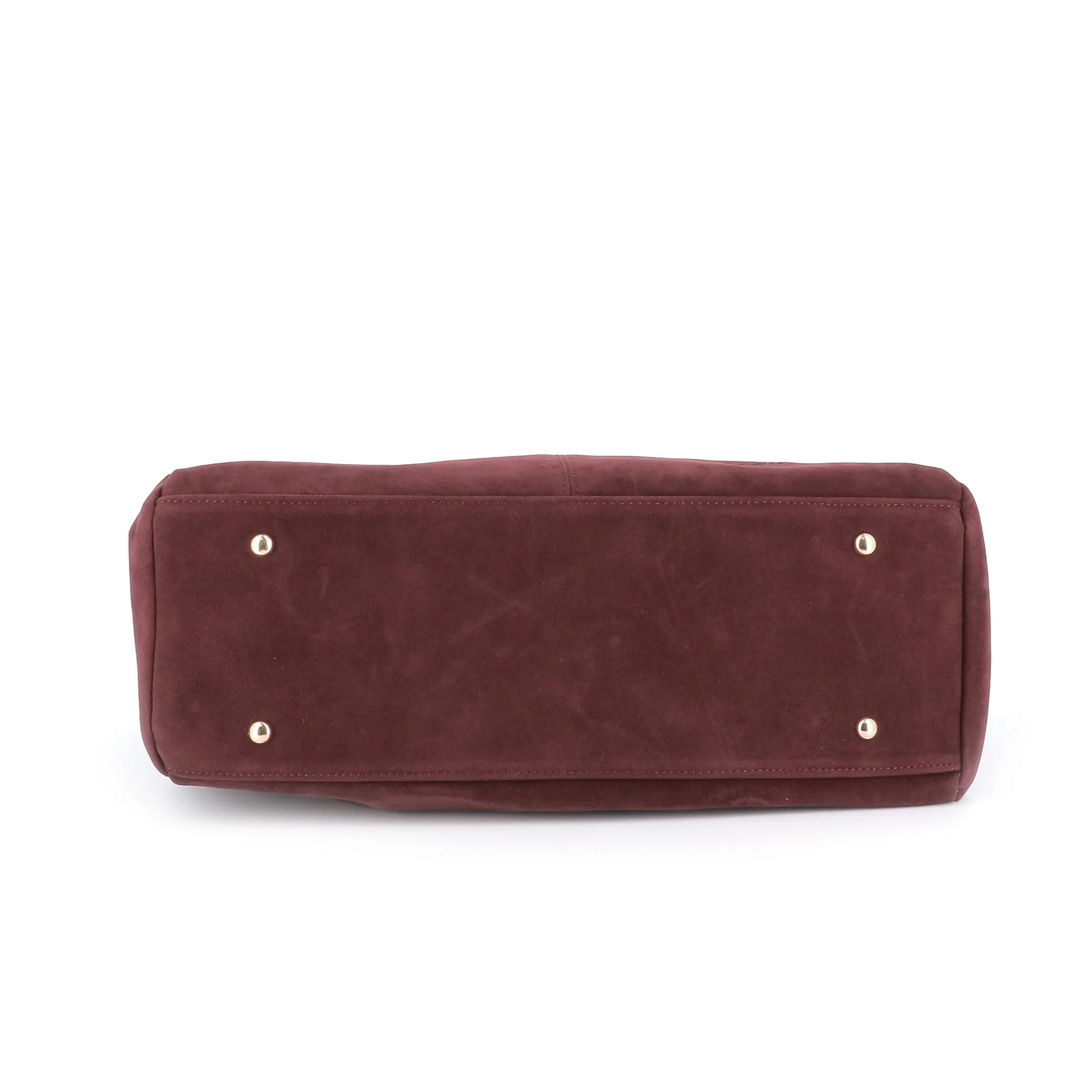 Vue 4 du Sac Cabas Bowling Lacet Suédé Bordeaux en Synthetique couleur BORDEAUX - Détail.