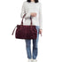 Vue 6 du Sac Cabas Bowling Lacet Suédé Bordeaux en Synthetique couleur BORDEAUX - Détail.