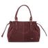Vue principale du Sac Cabas Bowling Lacet Suédé Bordeaux en Synthetique couleur BORDEAUX.
