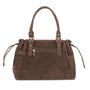 Vue 3 du Sac Cabas Bowling Lacet Suédé Chocolat en Synthetique couleur CHOCOLAT - Détail.