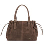 Vue principale du Sac Cabas Bowling Lacet Suédé Chocolat en Synthetique couleur CHOCOLAT.