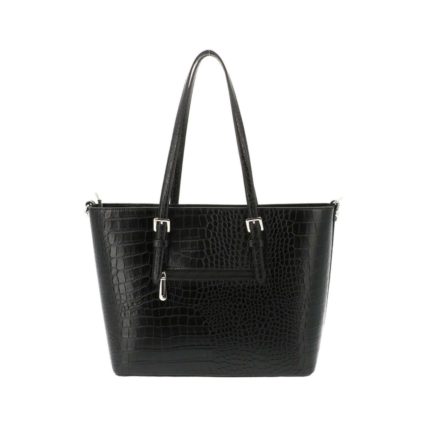 Flora & co Sac cabas croco format a4 similicuir NOIR