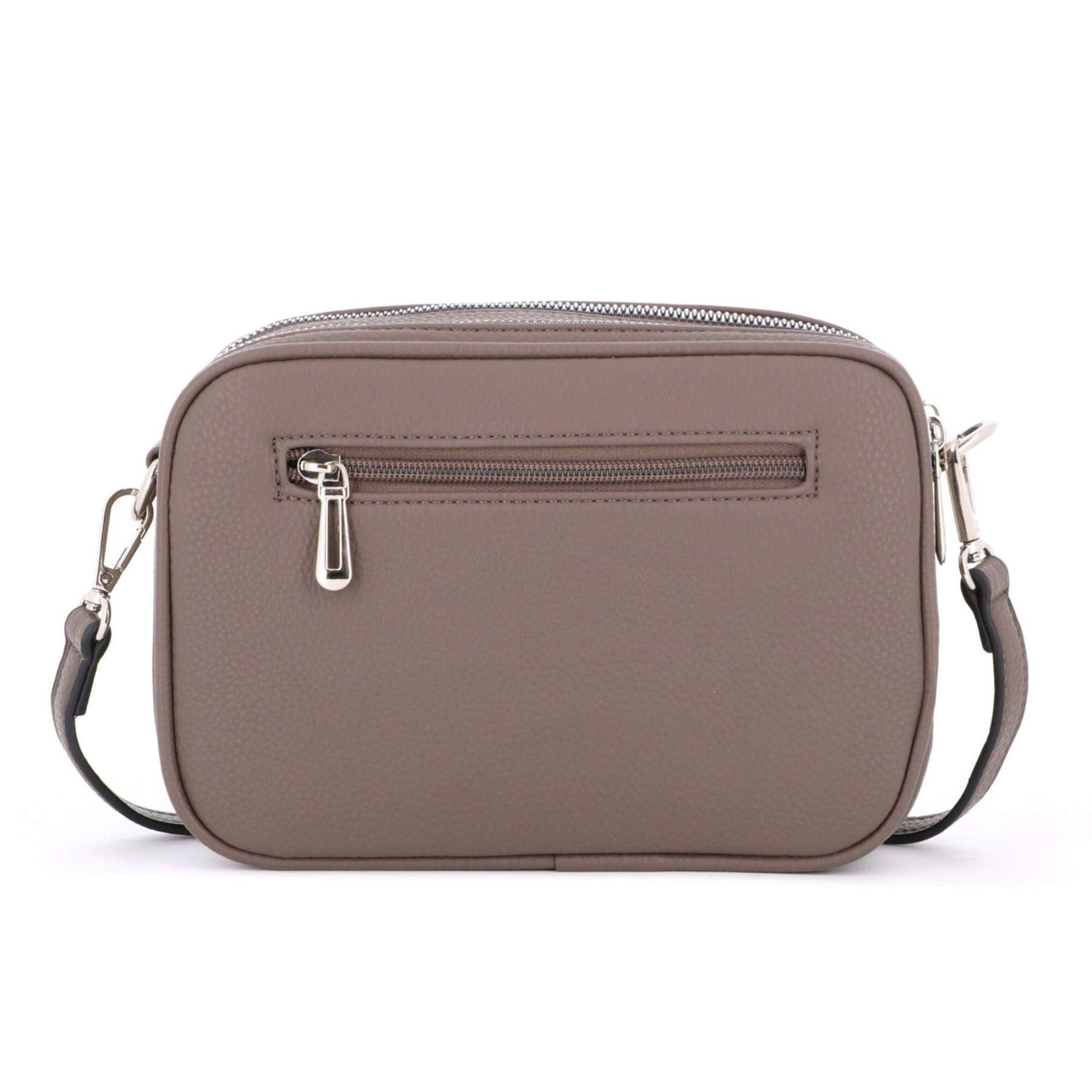 Flora & co Sac caméra bandoulière double zip frange Camel