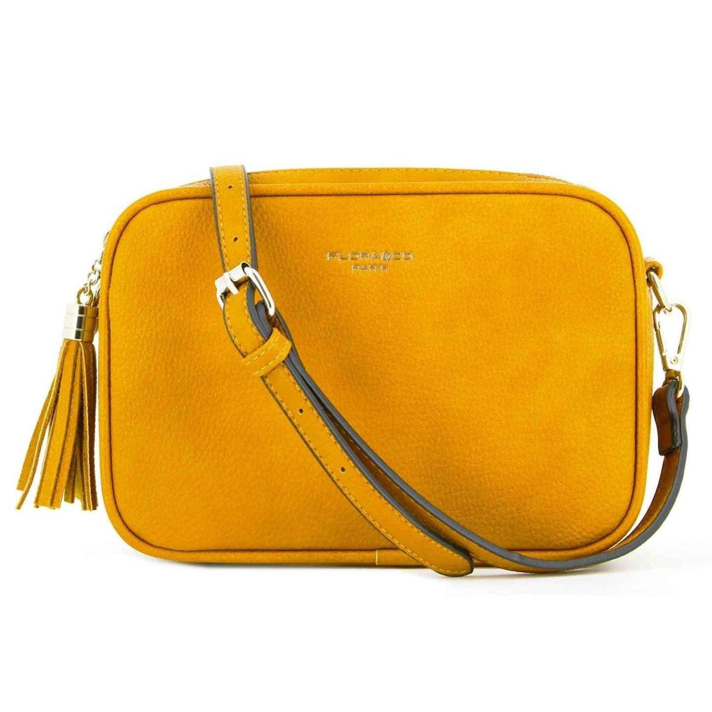 Flora & co Sac caméra bandoulière double zip frange Camel