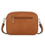 Flora & co Sac caméra bandoulière double zip frange Camel