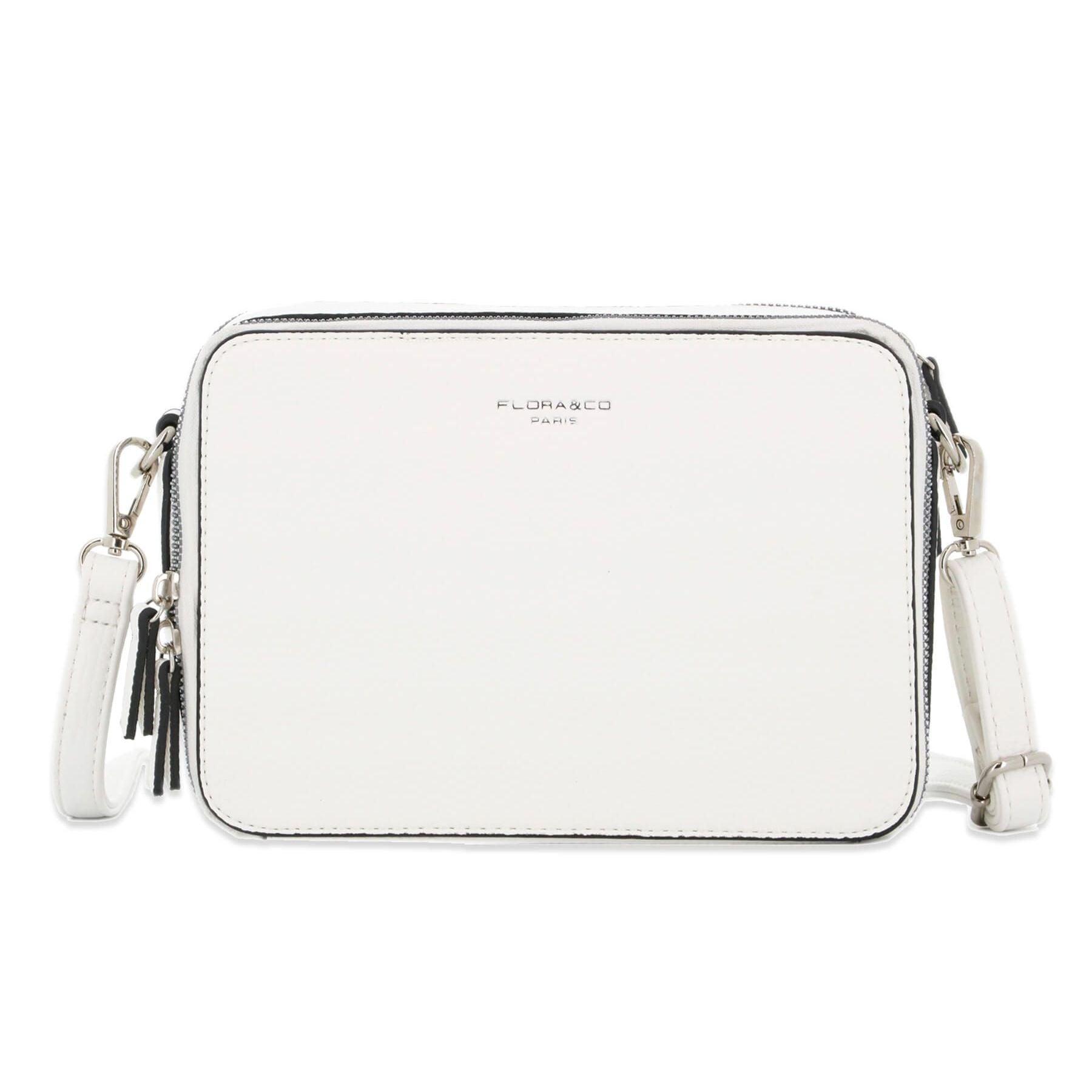 Flora & co Sac caméra bandoulière double zip Blanc