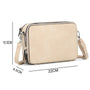 Flora & co Sac caméra bandoulière double zip Beige