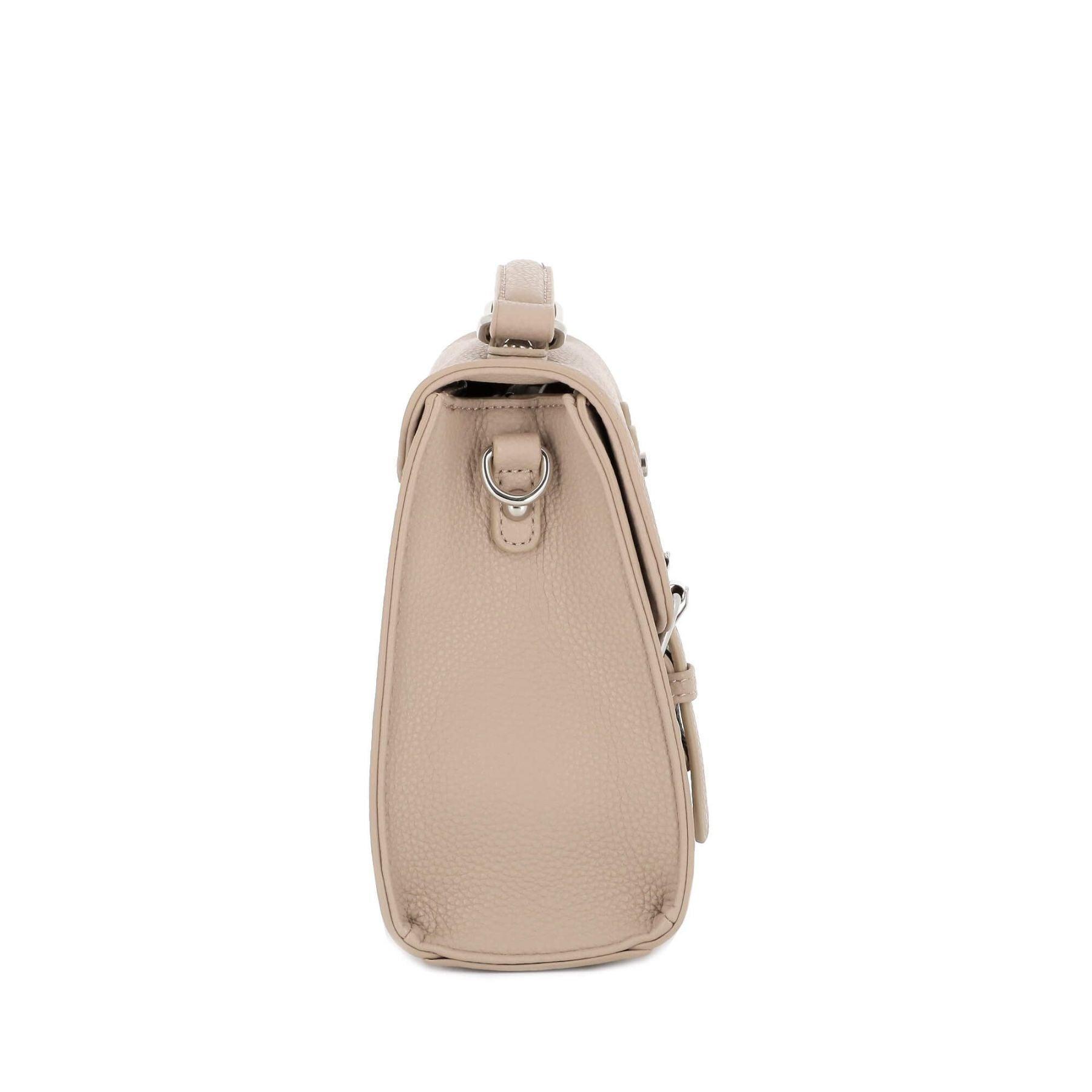 Flora & co Sac cartable bandoulière à broderie M Beige