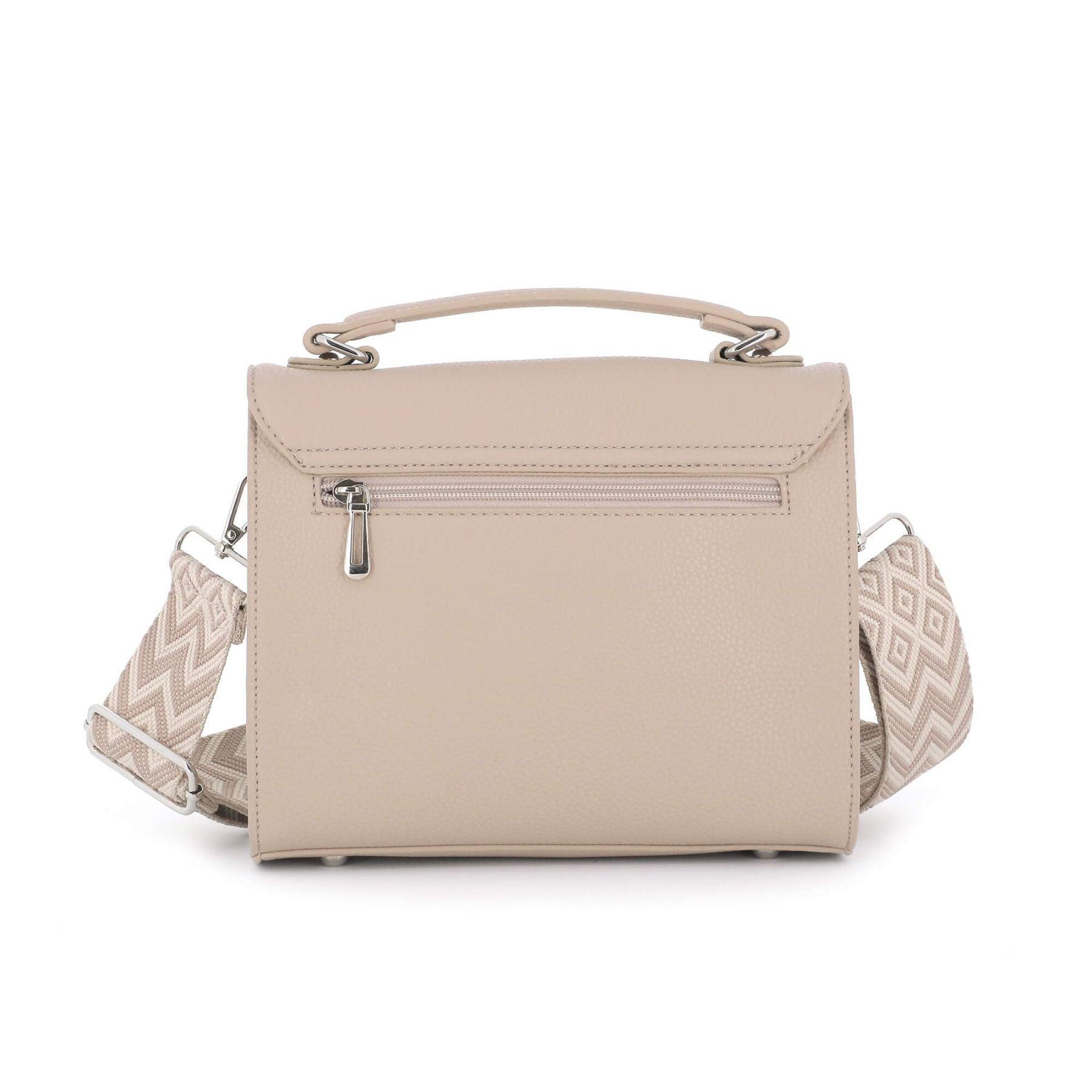 Flora & co Sac cartable bandoulière à broderie M Beige