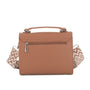 Vue 5 du Sac cartable bandoulière femme broderie camel en Synthétique couleur CAMEL - Detail.