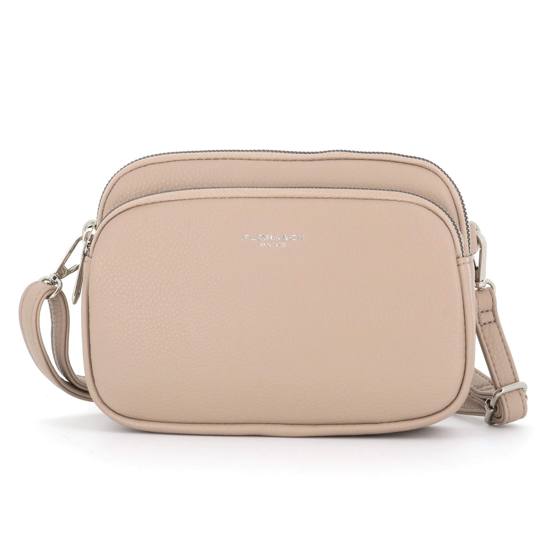 Flora & co Sac de ville bandoulière multipoches Beige