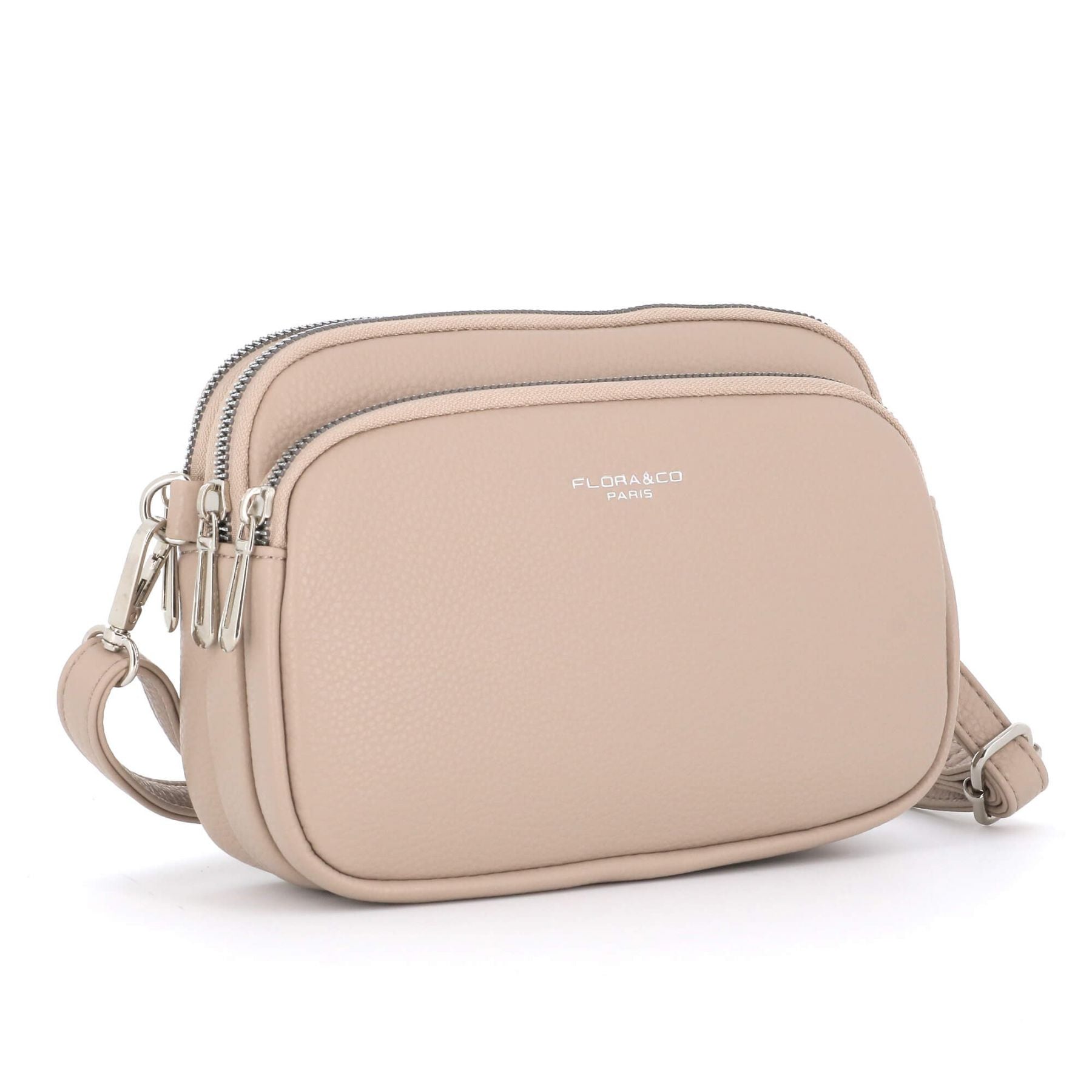 Flora & co Sac de ville bandoulière multipoches Beige