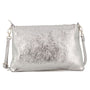 Made in Italy Pochette bandoulière cuir véritable irisé avec lanière Argent