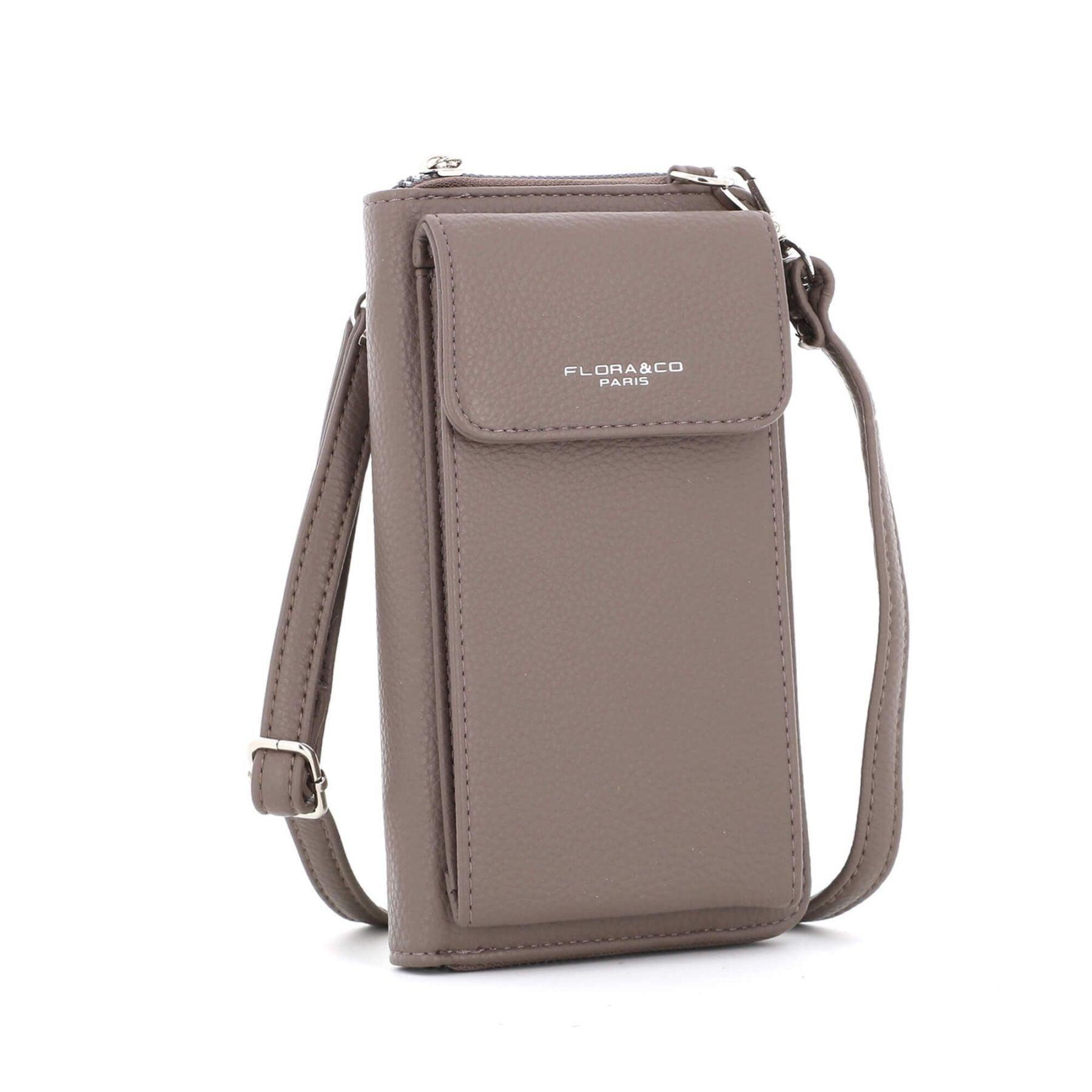 Flora & co Pochette téléphone bandoulière femme Taupe Foncé