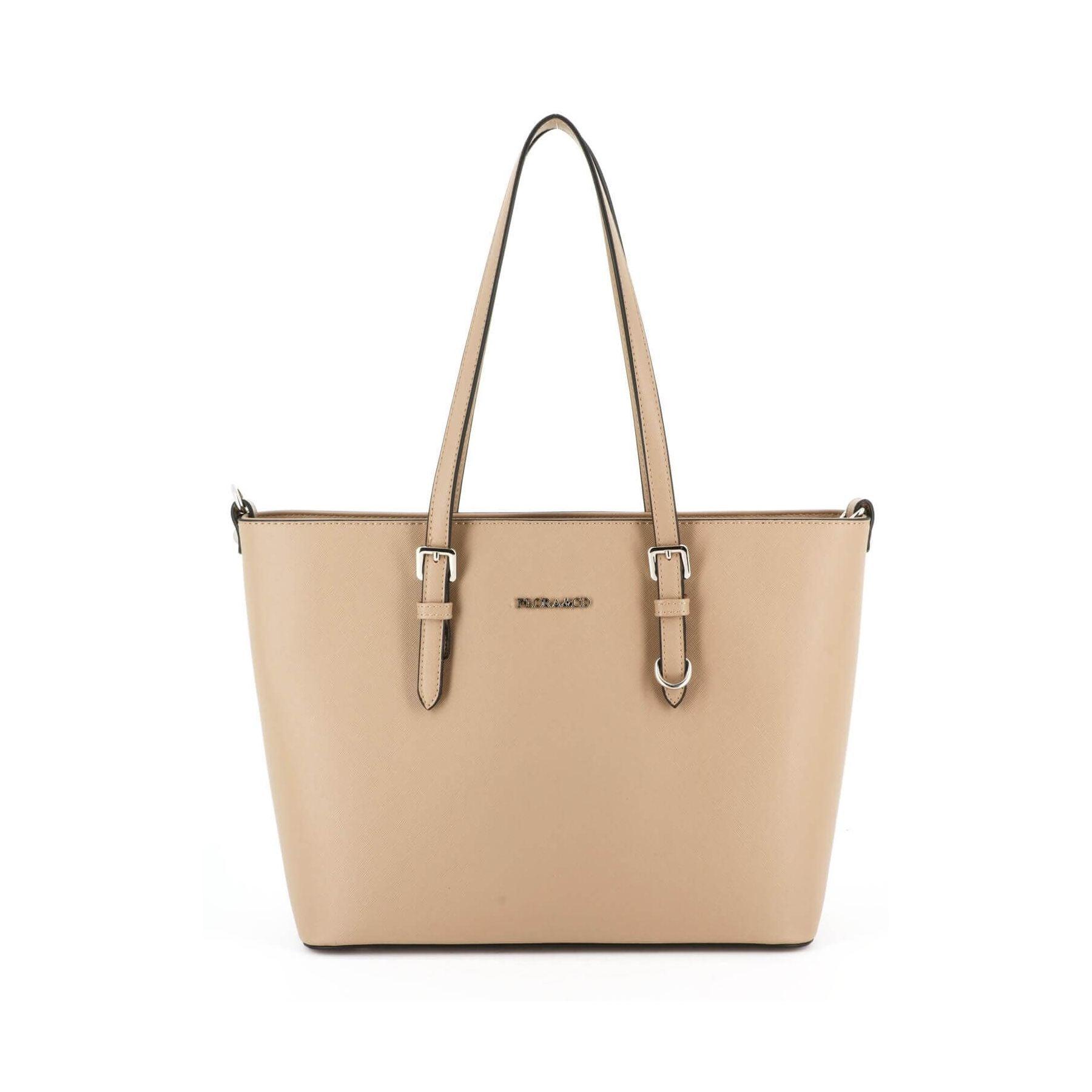 Flora & co Sac cabas femme classe saffiano format A4 TAUPE