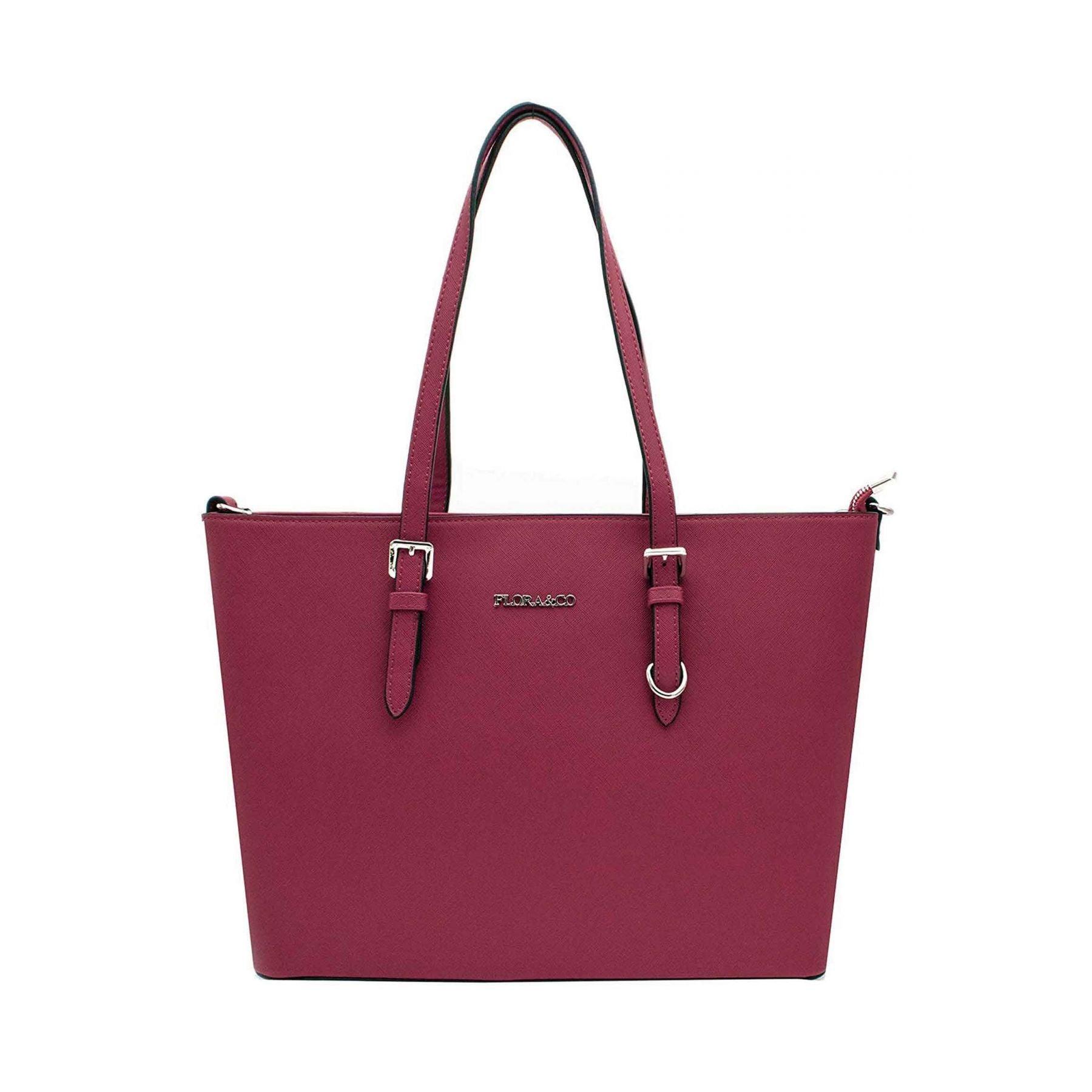 Flora & co Sac cabas femme classe saffiano format A4 ROUGE