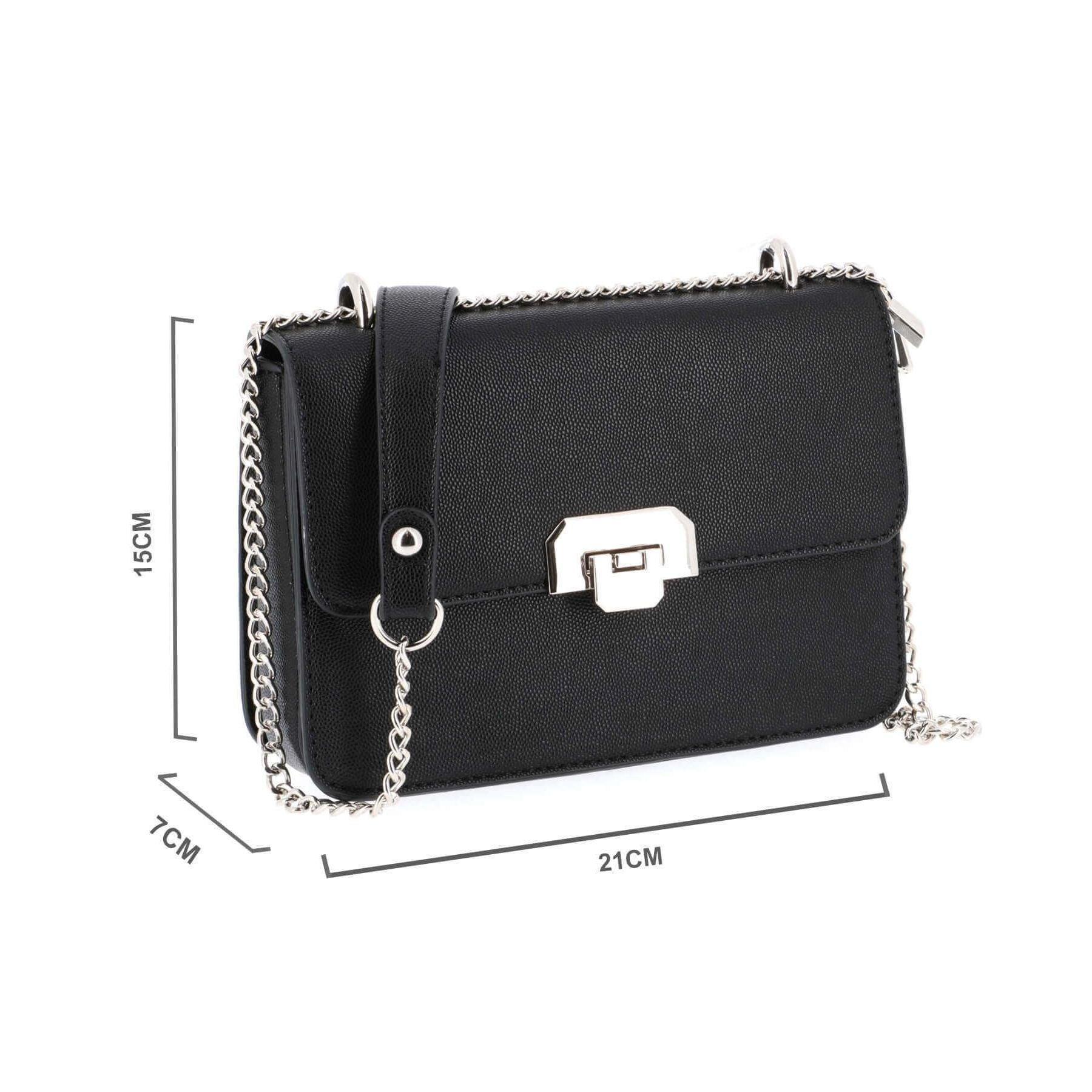 Flora & co petit sac bandoulière chaîne rigide Noir