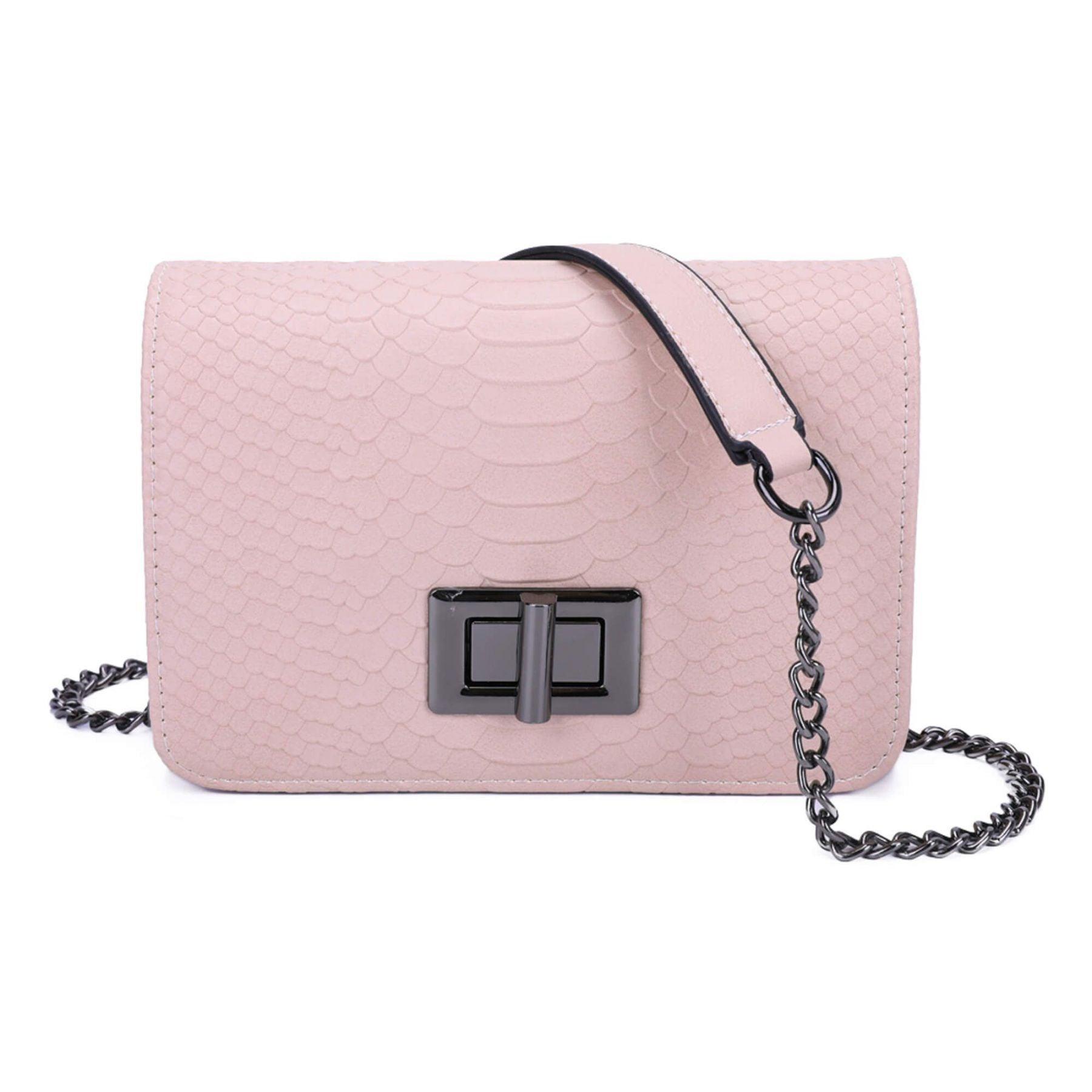 Gallantry petit sac bandoulière chaîne python Rose