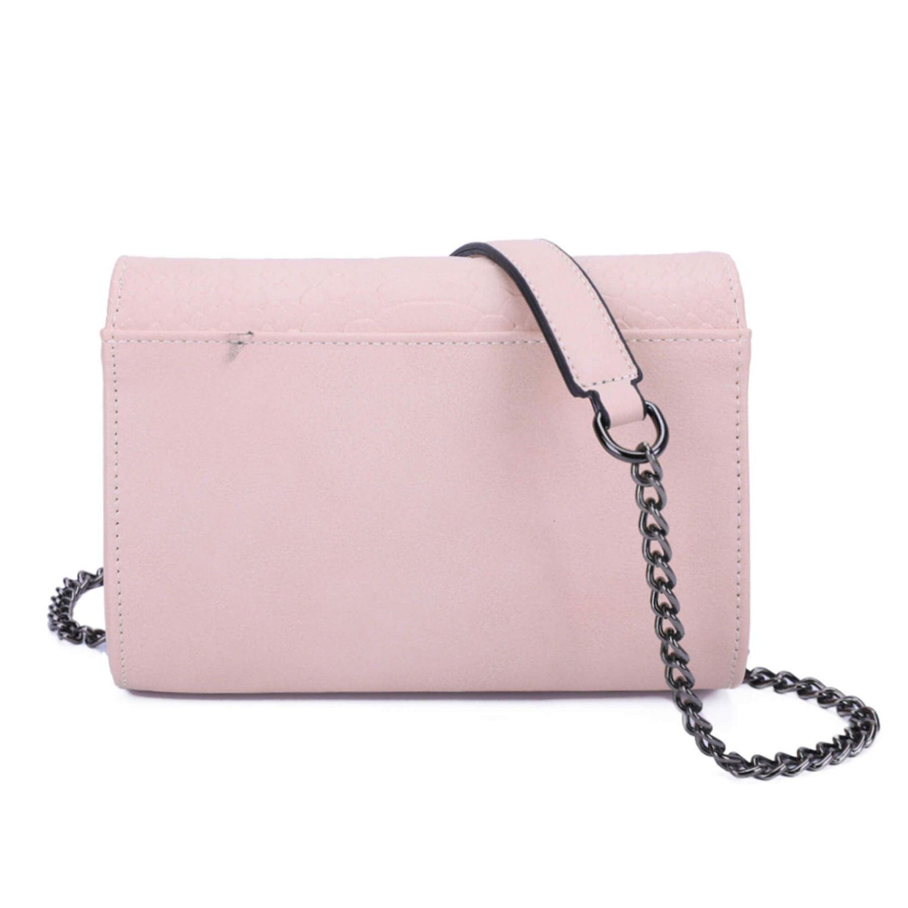 Gallantry petit sac bandoulière chaîne python Rose