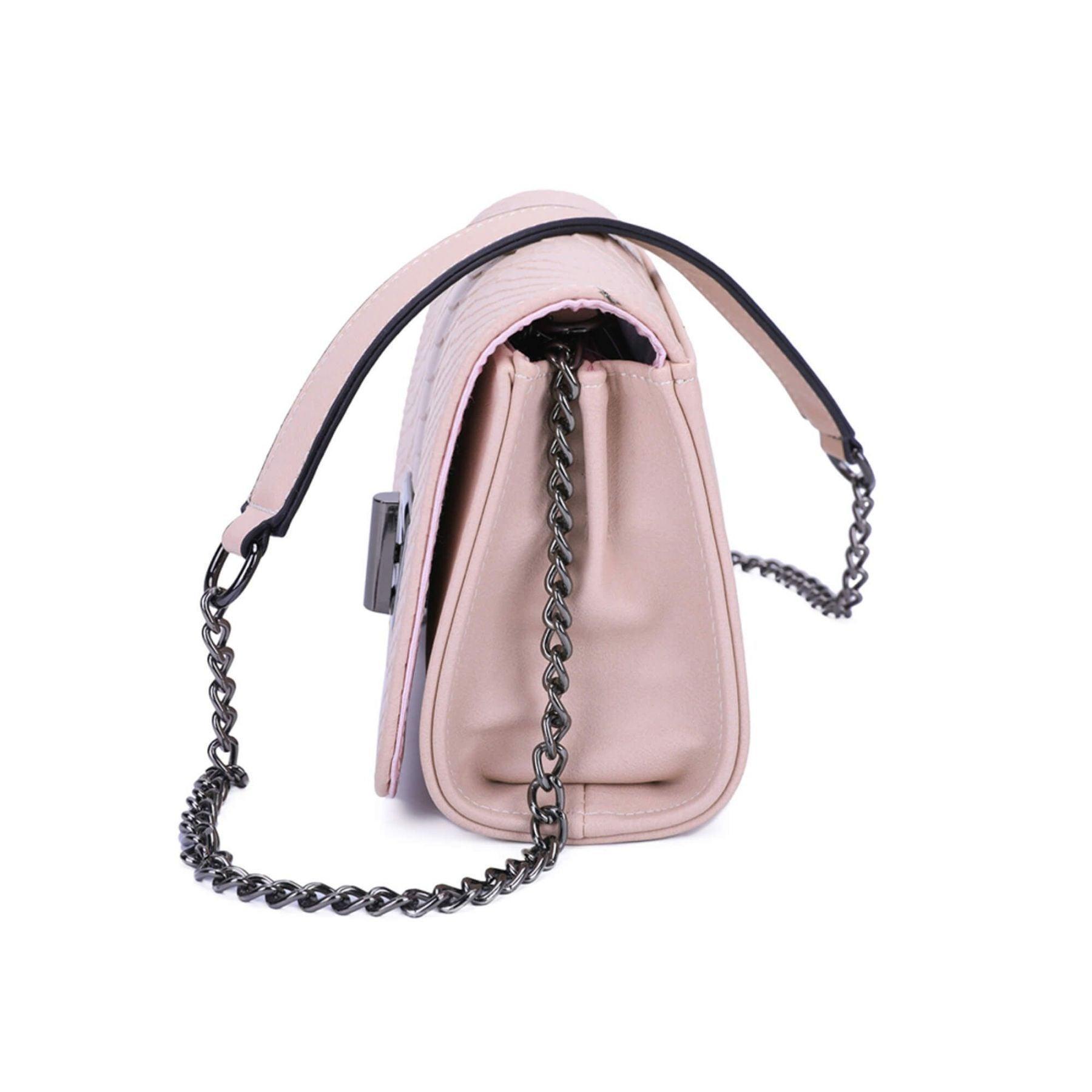 Gallantry petit sac bandoulière chaîne python Rose