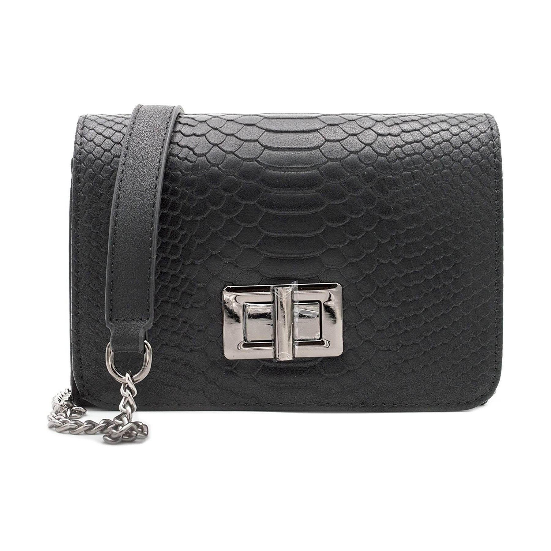 Gallantry petit sac bandoulière chaîne python Noir